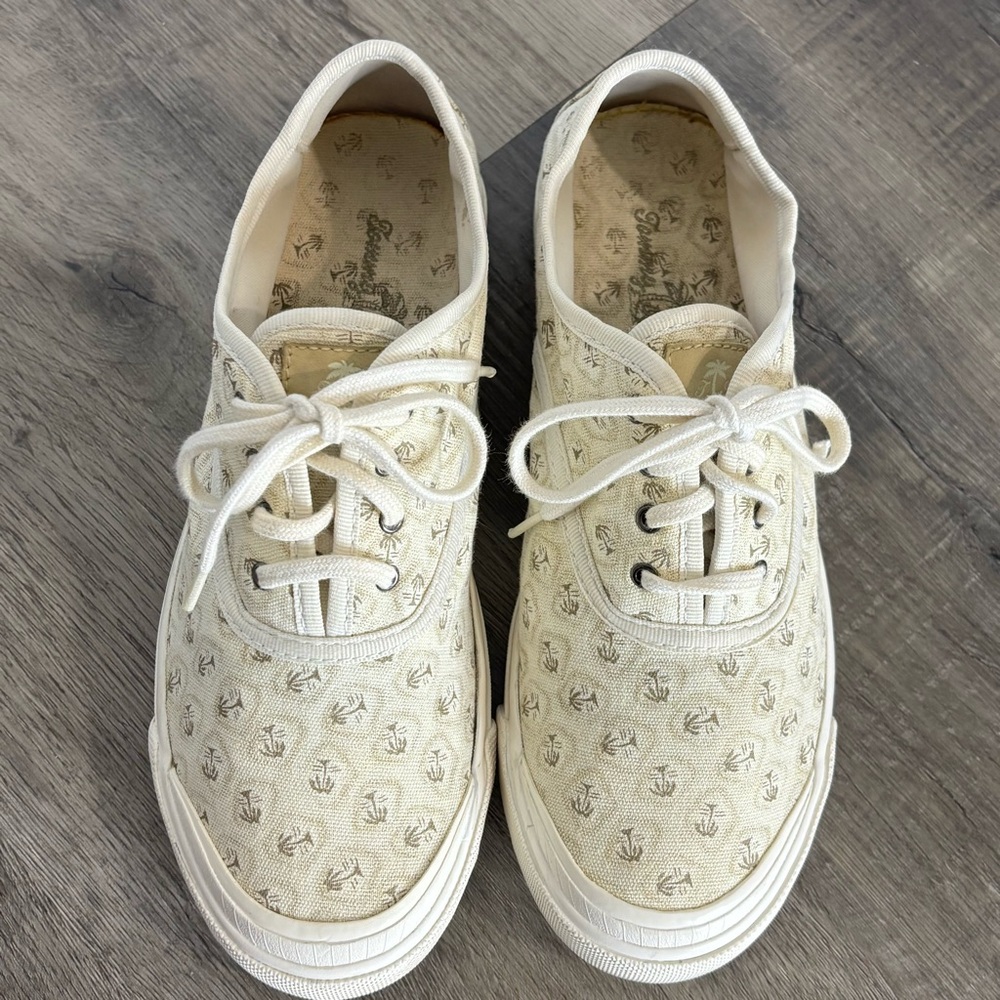 Tommy Bahama Women’s “Coconut Point” lace-up, canvas shoes, Sz 8.5, GUC